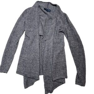 Barefoot Dreams Cardigan Kids 6/7 Gray Excellent CozyChic Lite BDYCL1059
